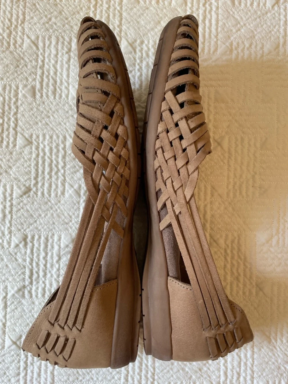 Natural Soul Tan Woven Huarache Flats